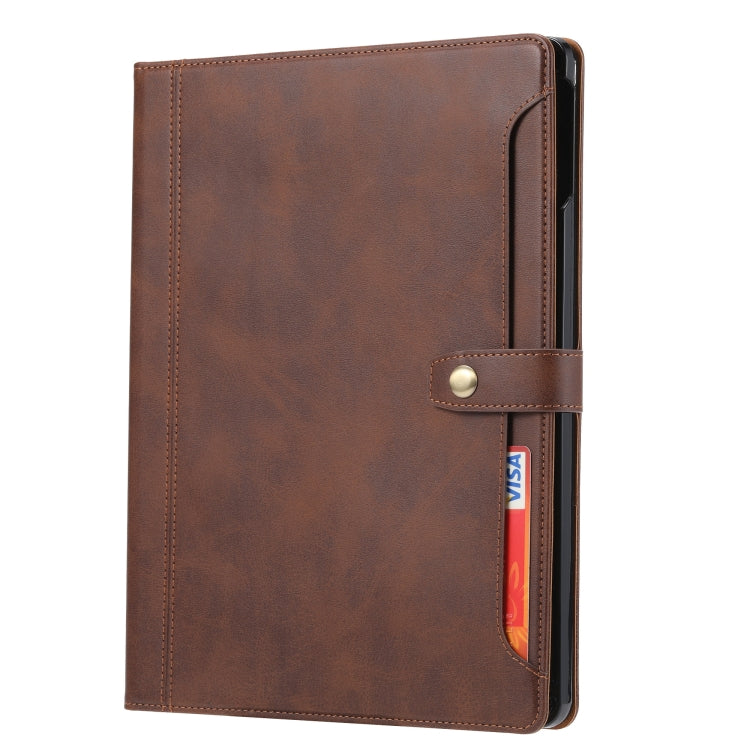 Sandsberg | Für iPad Air 11 2024 / Air 2022/2020 10,9 Kalbsledertextur Doppelfaltverschluss Leder Tablet Hülle (Kaffee)