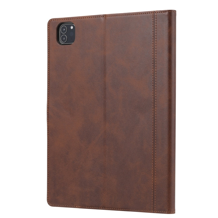 Sandsberg | Für iPad Air 11 2024 / Air 2022/2020 10,9 Kalbsledertextur Doppelfaltverschluss Leder Tablet Hülle (Kaffee)