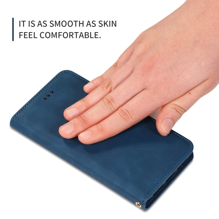 Sandsberg | Retro Skin Feel Business Magnetic Horizontal Flip Leather Case für Huawei P30 (Marineblau)