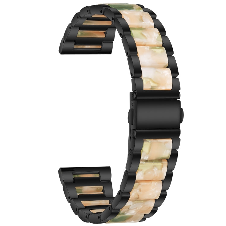 Sandsberg | Für Huawei Watch GT 3 46mm / GT Runner Drei Perlen Metallharz Uhrenarmband (Schwarz Rosa)