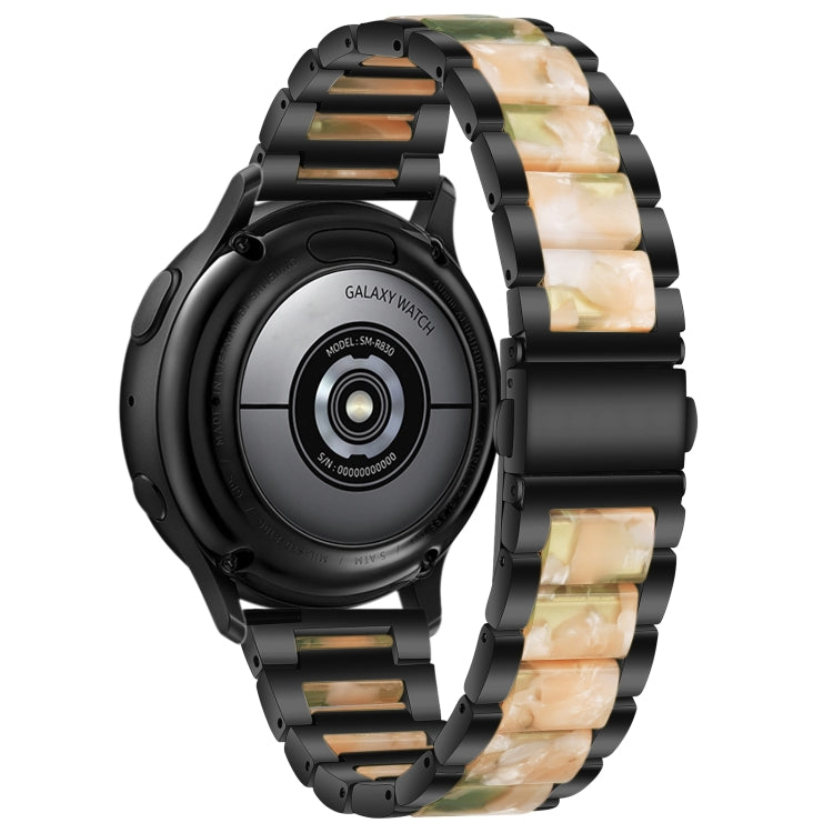 Sandsberg | Für Huawei Watch GT 3 46mm / GT Runner Drei Perlen Metallharz Uhrenarmband (Schwarz Rosa)