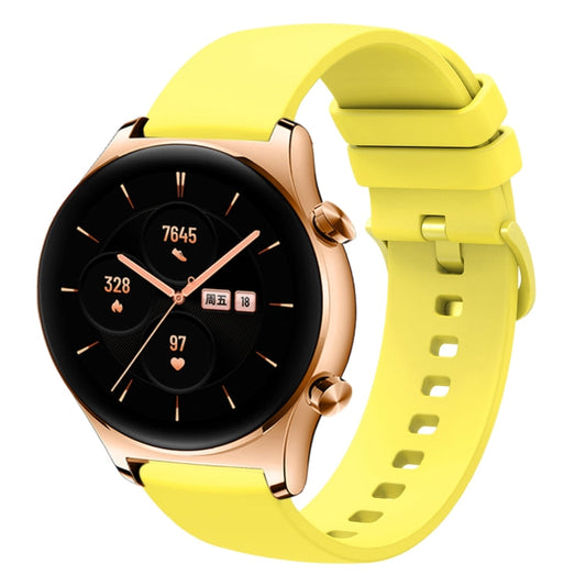 Sandsberg | Für Honor Watch GS 3 22mm Einfarbiges Weiches Silikon Uhrenarmband (Gelb)