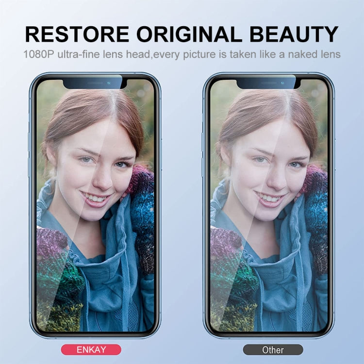 Für iPhone 14 Pro / 14 Pro Max ENKAY Glitter Rückkamera Aluminiumlegierung gehärtetes Glasfilm (Schwarz)