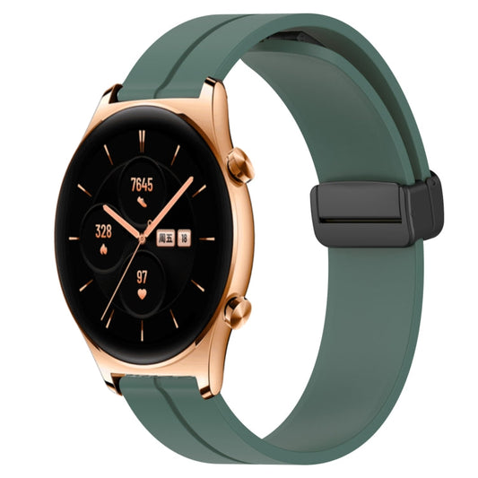 Sandsberg | Für Honor Watch GS 3 22mm Einfarbiger Magnetverschluss Silikon-Uhrenarmband (Olivegrün)