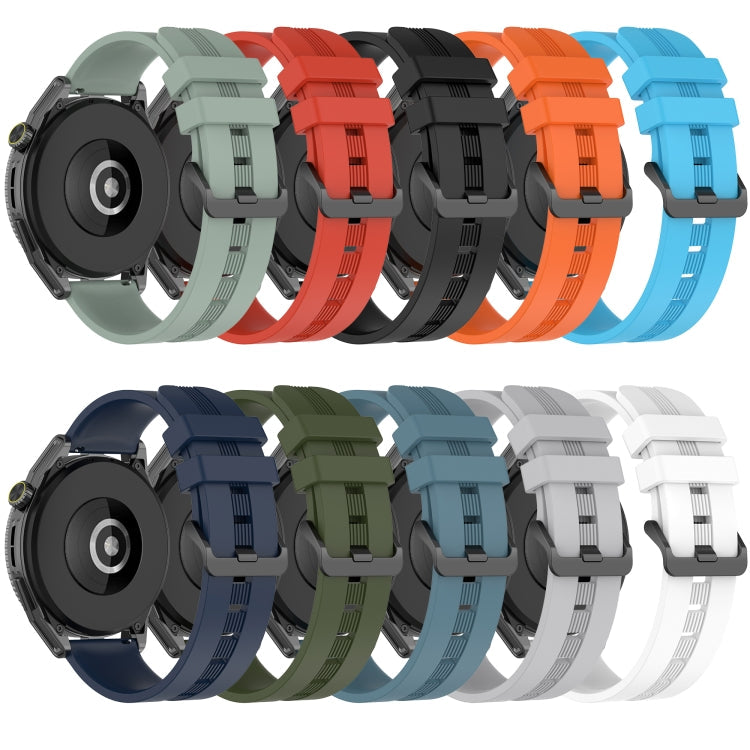 Sandsberg | For Honor Watch GS Pro 22mm Konkav Gestreiftes Silikonarmband (Grau)