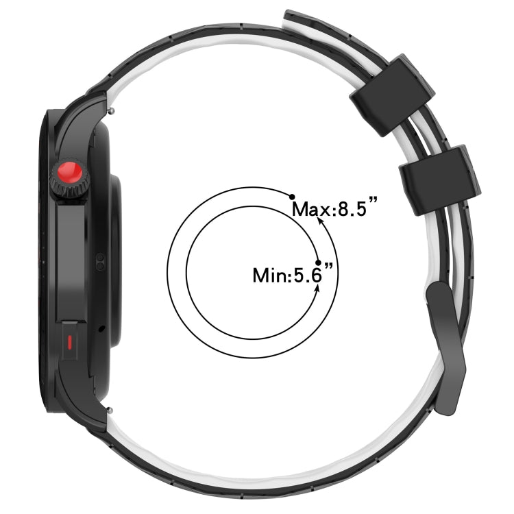 Sandsberg | Für Huawei Watch 3 Pro Neue 22mm Fußballmuster Zwei-Farben Silikon Uhrenarmband (Schwarz+Weiß)