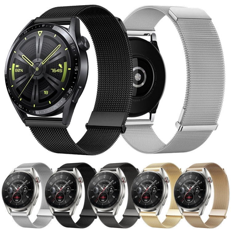 Sandsberg | Für Huawei Watch 4 / 4 Pro Milan Double Magnetic Steel Mesh Armband (Roségold)