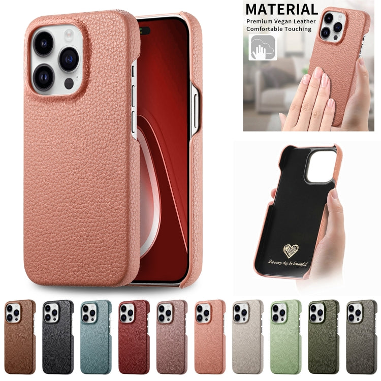 Sandsberg | Für iPhone 15 Pro Max Litchi Oil Edge Leder Rückschale Handyhülle (Rot)