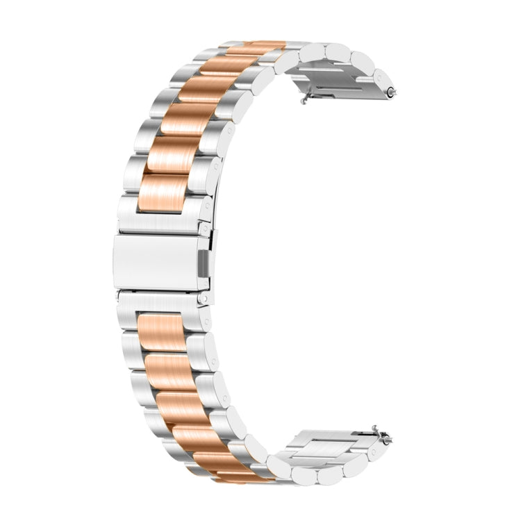 Sandsberg | Für Huawei Watch GT4 46mm Drei Perlen Edelstahl Metall Uhrband (Silber+Roségold)