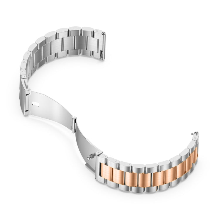 Sandsberg | Für Huawei Watch GT4 46mm Drei Perlen Edelstahl Metall Uhrband (Silber+Roségold)