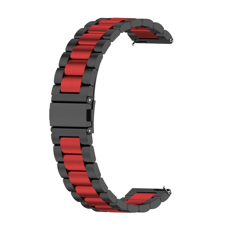 Sandsberg | Für Huawei Watch GT4 46mm Drei Perlen Edelstahl Metall Armband (Schwarz+Rot)