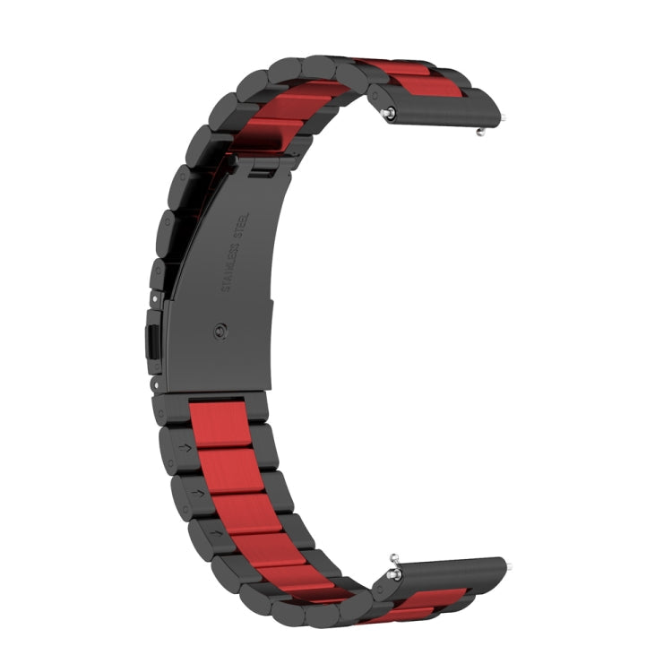 Sandsberg | Für Huawei Watch GT4 46mm Drei Perlen Edelstahl Metall Armband (Schwarz+Rot)