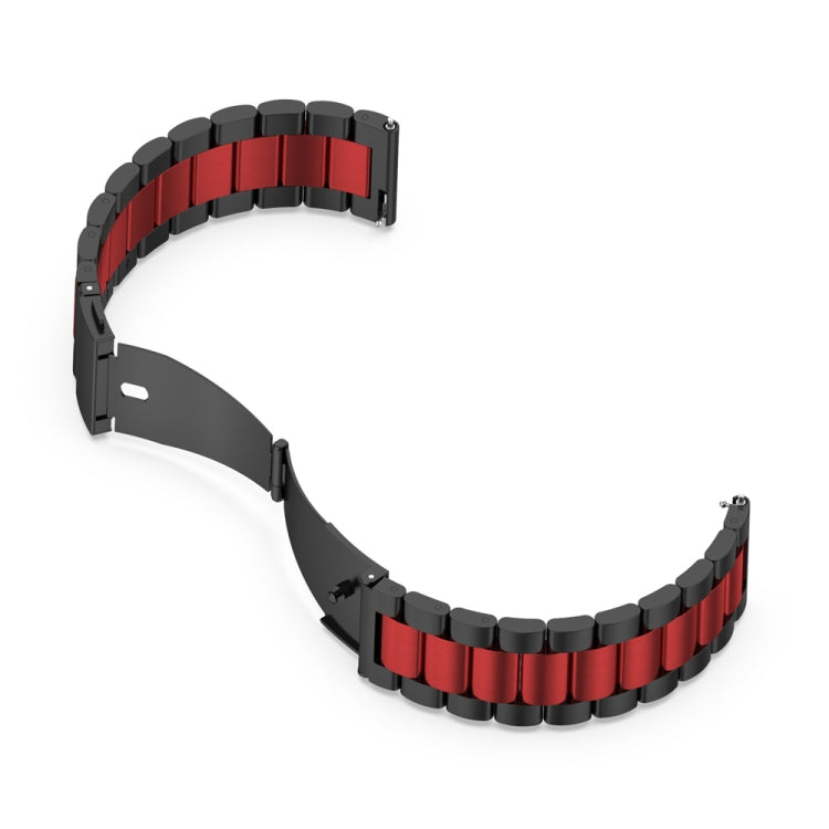 Sandsberg | Für Huawei Watch GT4 46mm Drei Perlen Edelstahl Metall Armband (Schwarz+Rot)