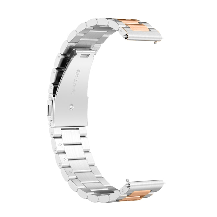 Sandsberg | Für Huawei Watch GT4 41mm Drei Perlen Edelstahl Metall Armband (Silber+Roségold)