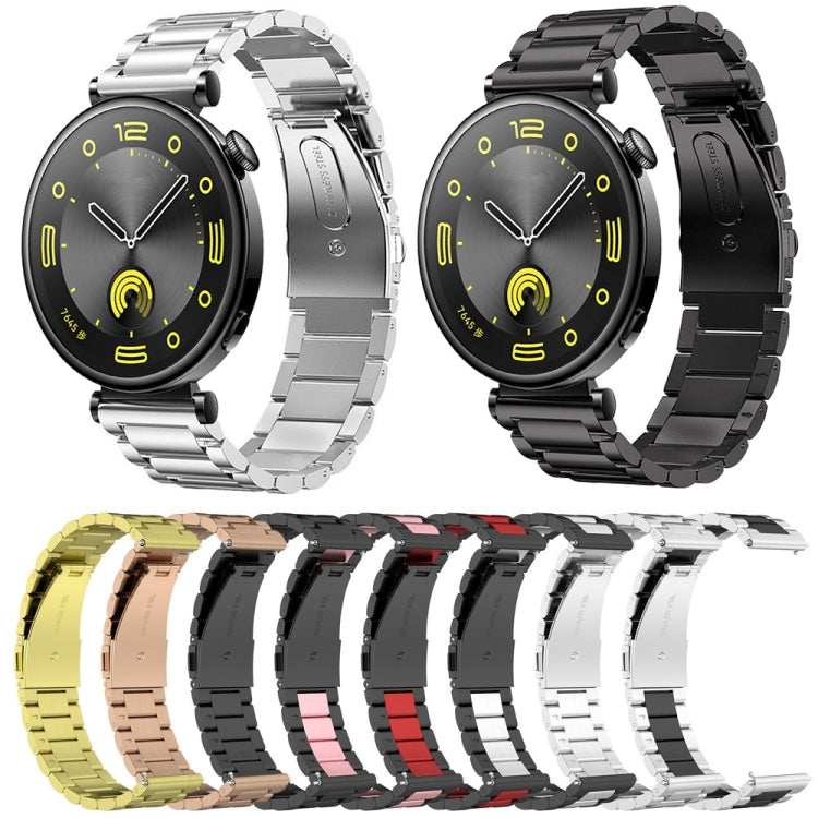 Sandsberg | Für Huawei Watch GT4 41mm Drei Perle Edelstahl Metall Armband (Roségold)