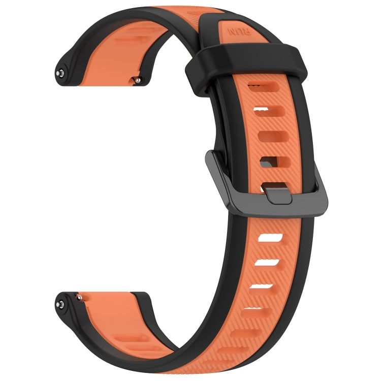 Sandsberg | Für Huawei Watch GT4 46mm 22mm Zwei Farbige Texturierte Silikon Uhr Band (Orange + Schwarz)