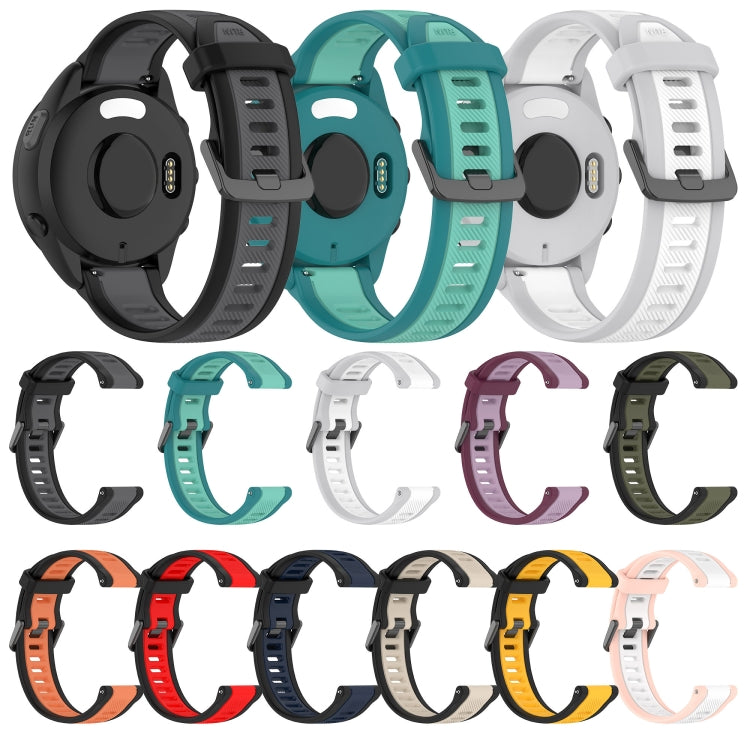 Sandsberg | Für Huawei Watch GT4 46mm 22mm Zwei Farbige Texturierte Silikon Uhr Band (Orange + Schwarz)