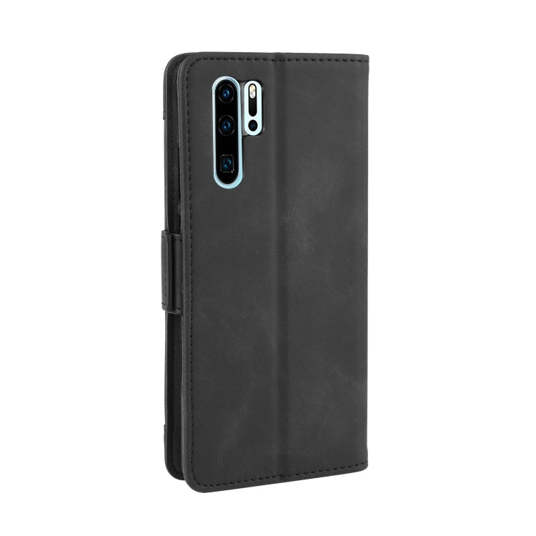 Sandsberg | Geldbörse Stil Hautgefühl Kalb Muster Lederhülle Für Huawei P30 Pro, mit Separatem Kartenfach (Schwarz)