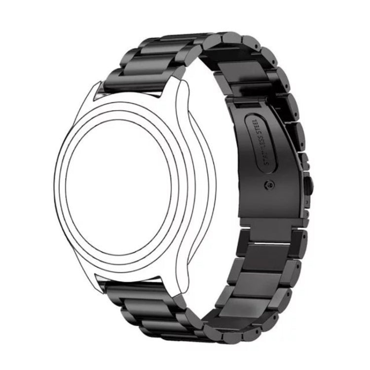 Sandsberg | 22mm Für Huawei Watch GT2e GT2 46mm Drei Flache Schnalle Edelstahl-Uhrenband (Schwarz)