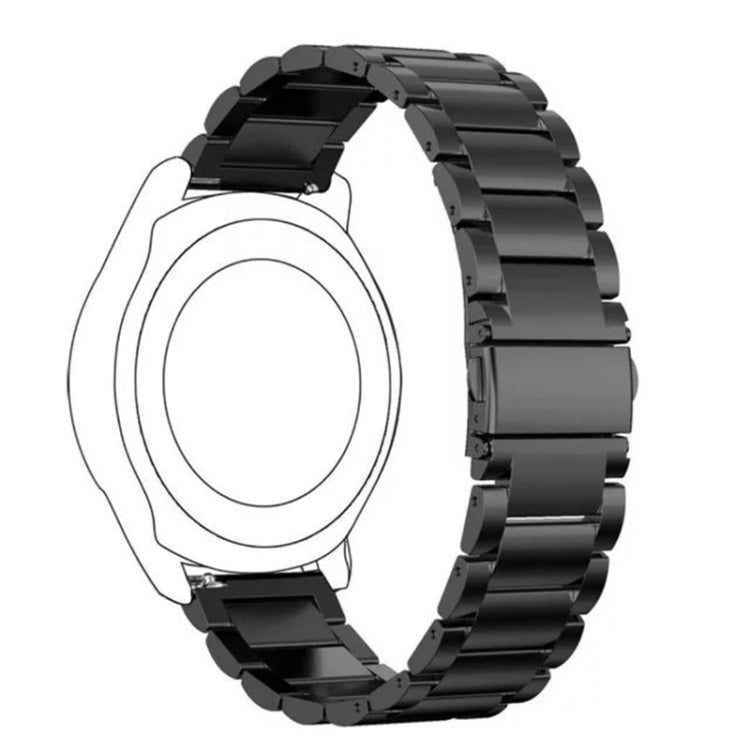 Sandsberg | 22mm Für Huawei Watch GT2e GT2 46mm Drei Flache Schnalle Edelstahl-Uhrenband (Schwarz)