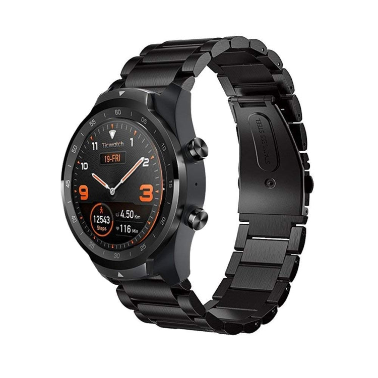 Sandsberg | 22mm Für Huawei Watch GT2e GT2 46mm Drei Flache Schnalle Edelstahl-Uhrenband (Schwarz)