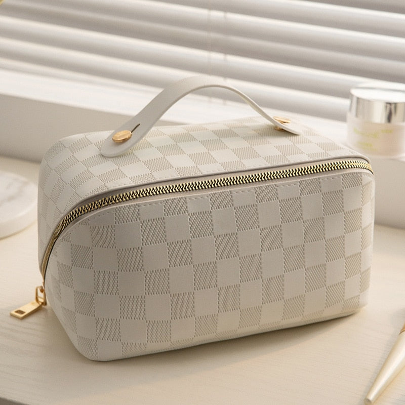 Sandsberg | Luxuriöse Karierte Make-up Kosmetiktasche