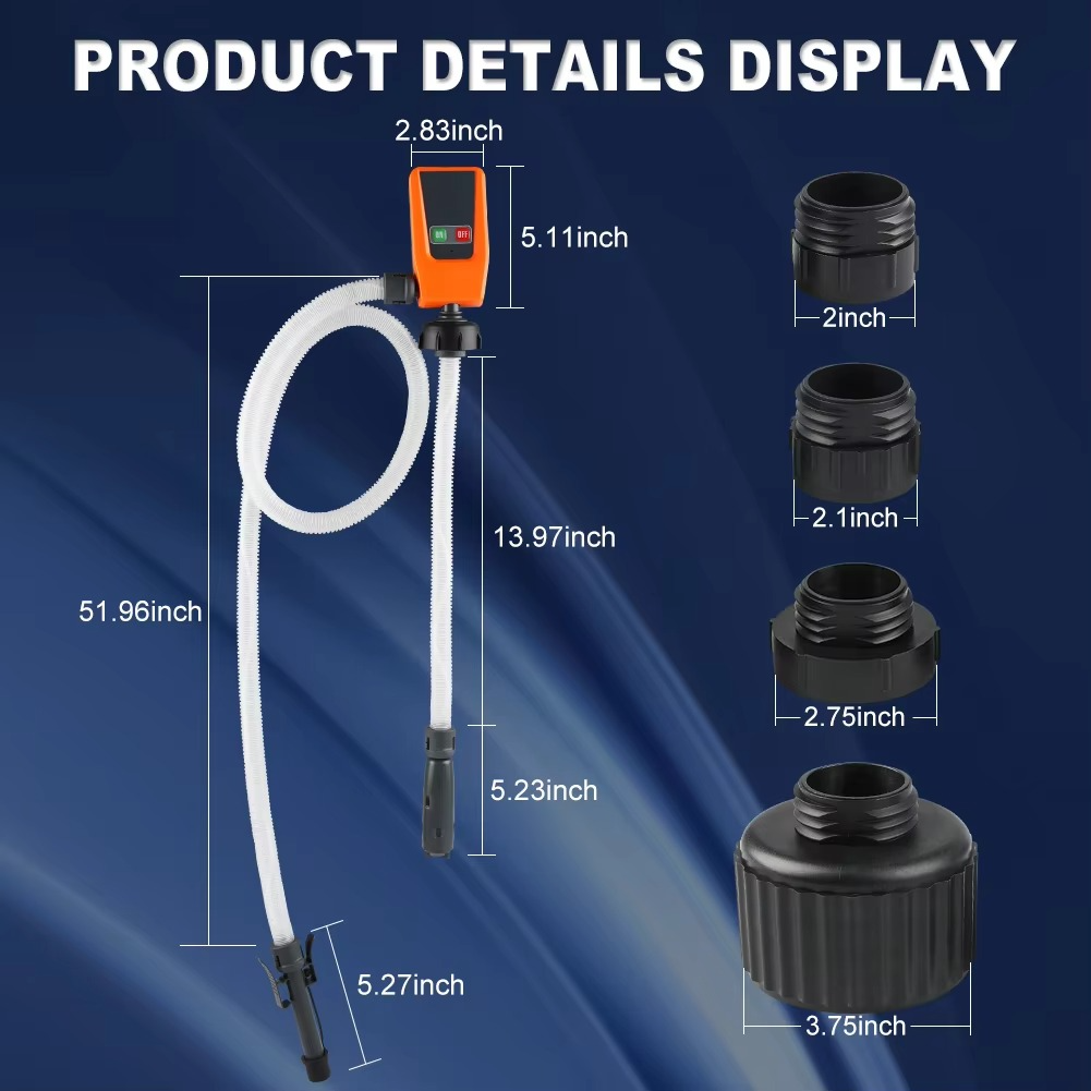 Sandsberg | Erweiterte 3.2GPM Auto-Stopp DC 12V Kraftstoffübertragungspumpe mit Leckschutz & 4-Tank-Adapter