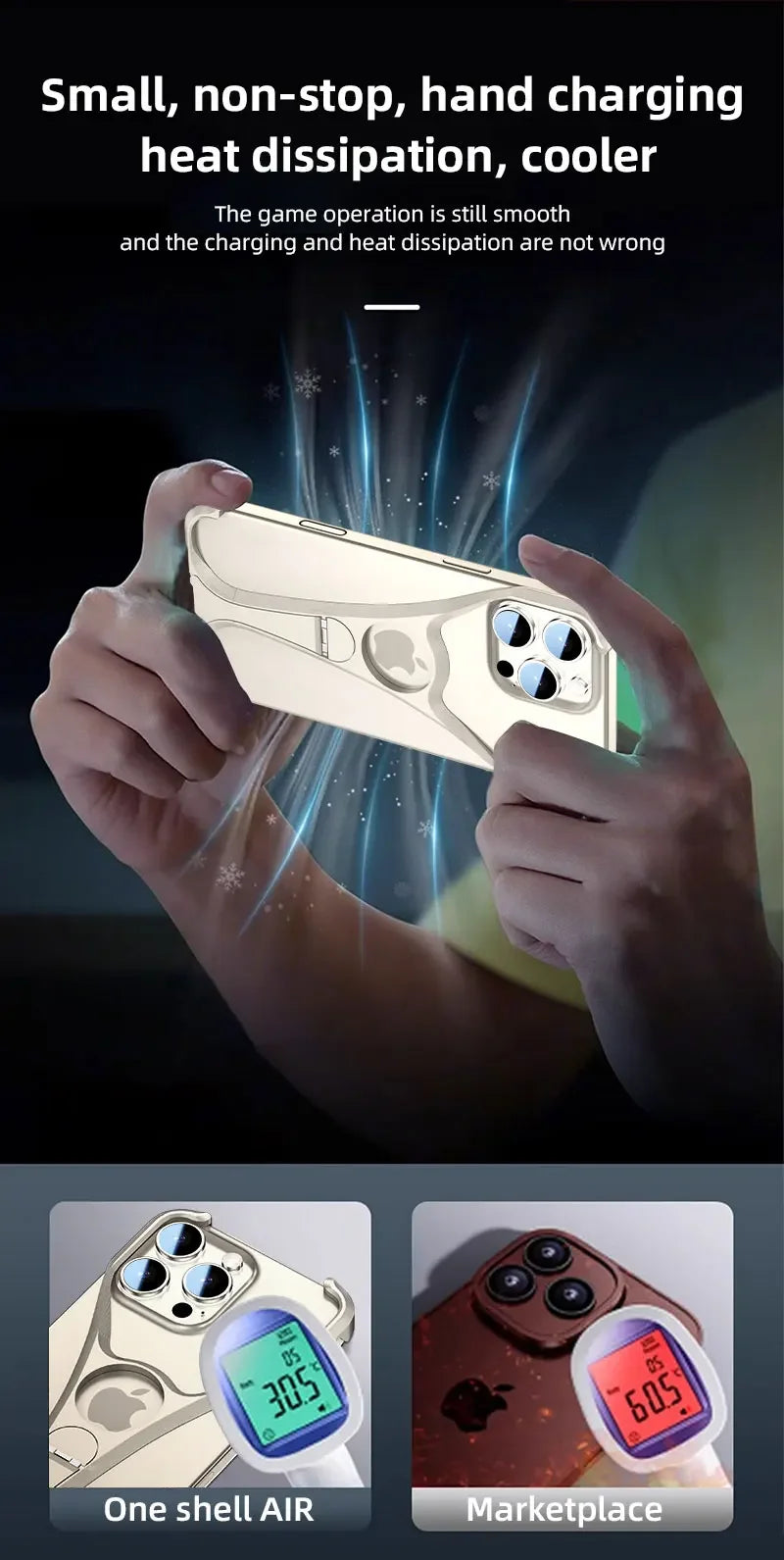 Sandsberg | Legierter Metall rahmenloser Handyhülle