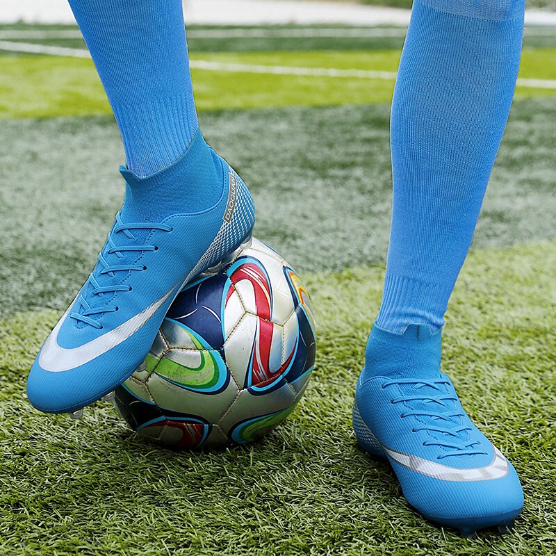 Turf Fußballschuhe Hohe Knöchel Futsal Männer Ag Tf Outdoor Atmungsaktive Fußball Stiefel Rutschfeste Trainer