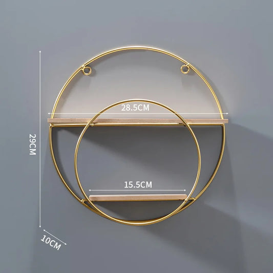 Sandsberg | NordicWave Doppelkreis Wandregal – Skandinavisches Schwimmregal für Wohnkultur & Lagerung