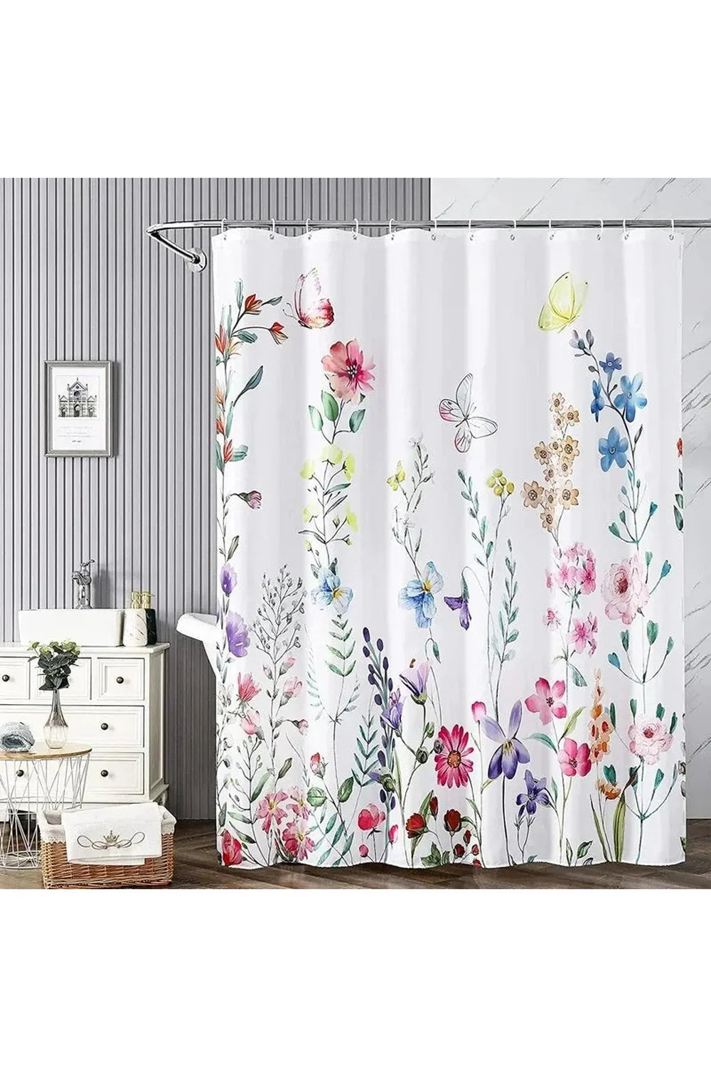 Florales Druck dekorative Duschvorhang