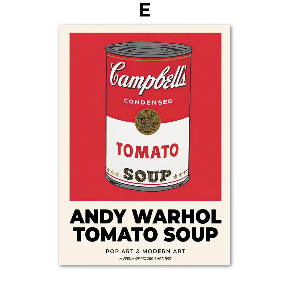 Andy Warhol Kuh Zebra Banane Suppe Sonnenuntergang Wandkunst Leinwandmalerei Nordische Poster und Drucke Wandbilder für Wohnzimmerdekoration