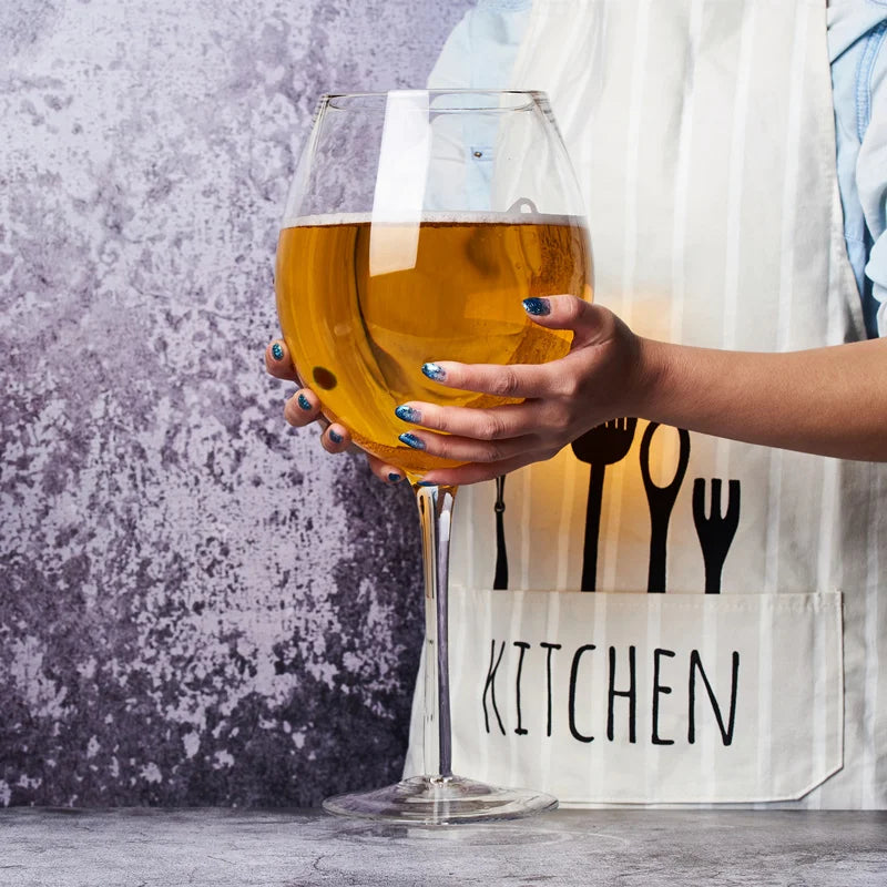 Riesige 106 Oz Weinglas und Bierkrug-Kombo - 3000ML Extra Großes Kristallglas für Partys, Hochzeiten und Feiern