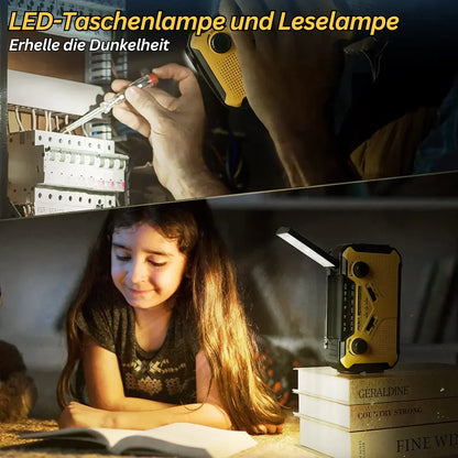 Sandsberg | Notfall-Radio mit Kurbel & Solar – Tragbares Dynamo-Radio mit Powerbank & LED-Taschenlampe