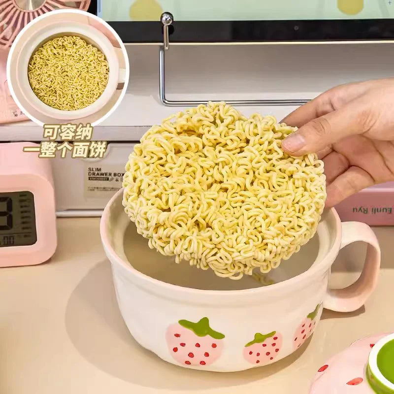 Keramische Erdbeer Ramen Schüssel