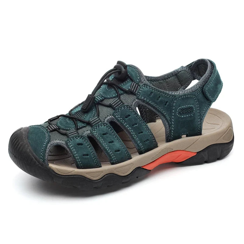Sommer Herren Outdoor Sandalen Strand Schuhe Echtes Leder Trekking Wandern