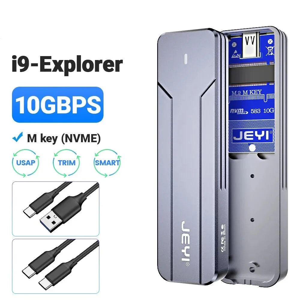 SwiftOpslag | M.2 NVMe/SATA SSD Gehäuse | USB 3.2 Gen 2 | Aluminium Gehäuse.