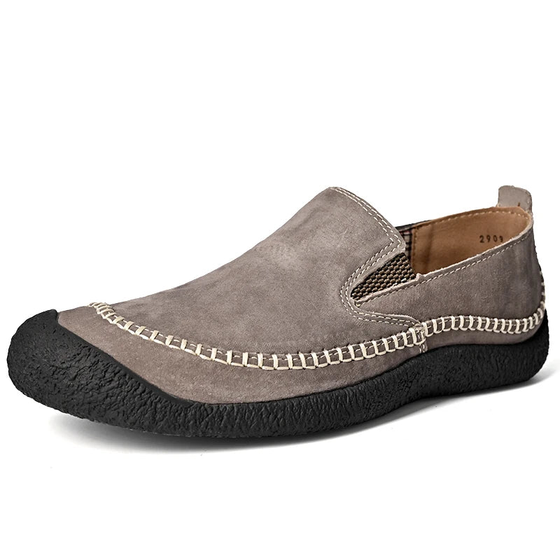 Herren Freizeitschuhe Sneakers Wildleder Leder Slipper Flache Fahrerschuhe