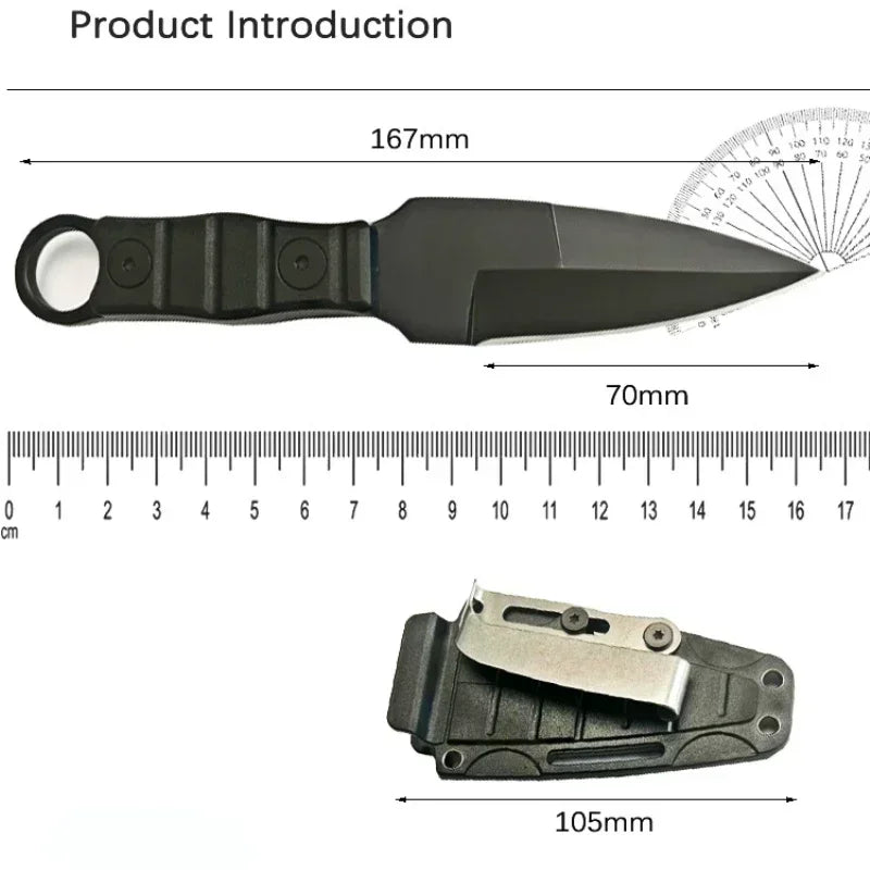 2024 Outdoor Kleines Gerades Messer – Hochhärtendes Überlebens- und Multifunktionsmesser mit K Scheide für Camping EDC Tragbare Nutzung