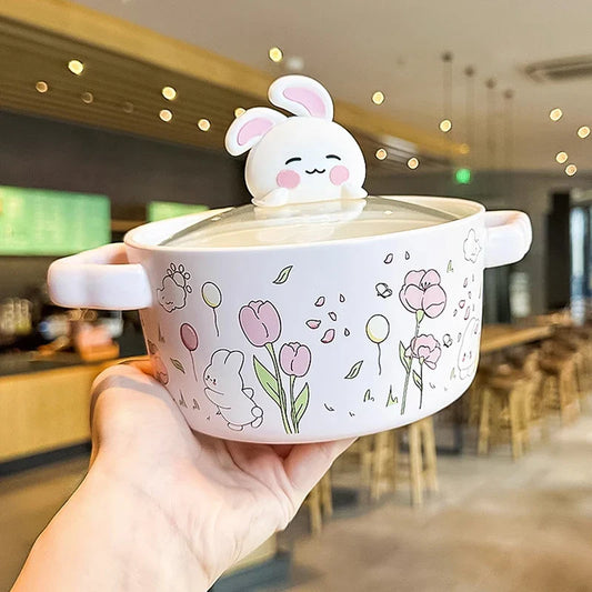 Kawaii Bunny Ramen Schüssel mit Deckel