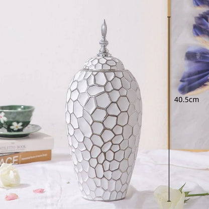Sandsberg | GoldenPattern | Keramikvase mit luxuriösen goldenen Akzenten – Modernes dekoratives Wohnaccessoire