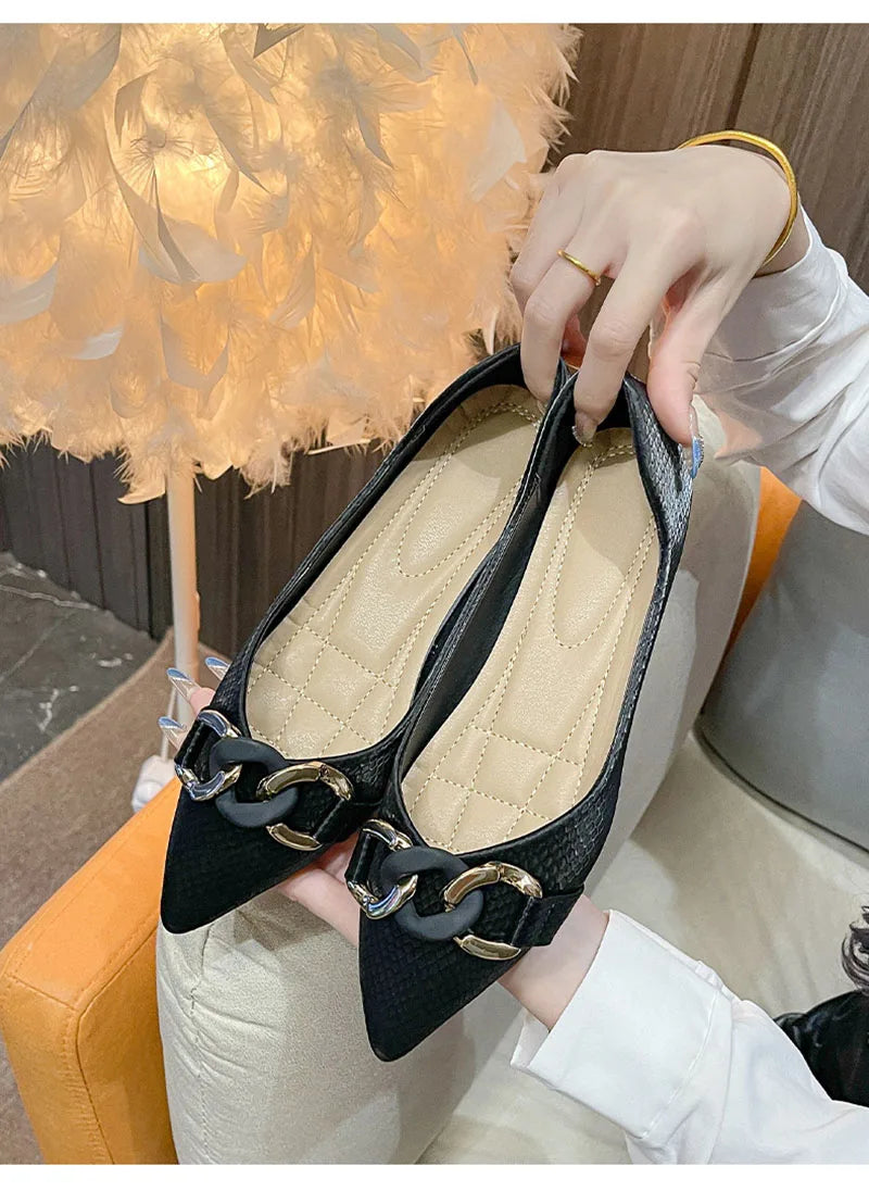 Flats für Frauen Einzelne Schuhe Büro Dame Frühling Sommer Weiche Boot