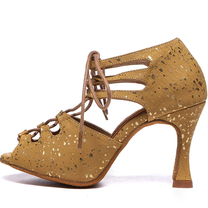 Lateinische Tanzschuhe Damen Schuhe Ballsaal Damen Tango Jazz Hochzeit Haut Blau Weiß Sandalen