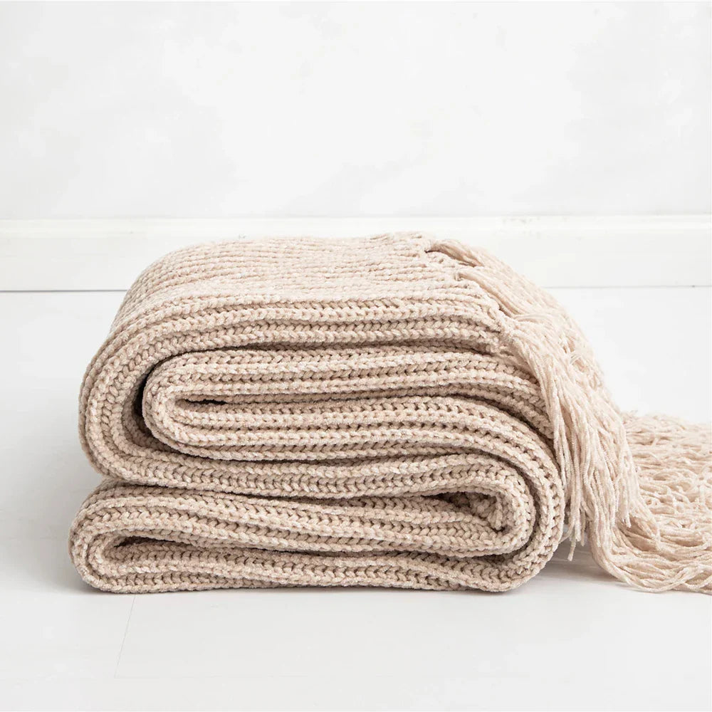 HeartCozy Decke – Luxe Chenille Decke mit Herzfransen