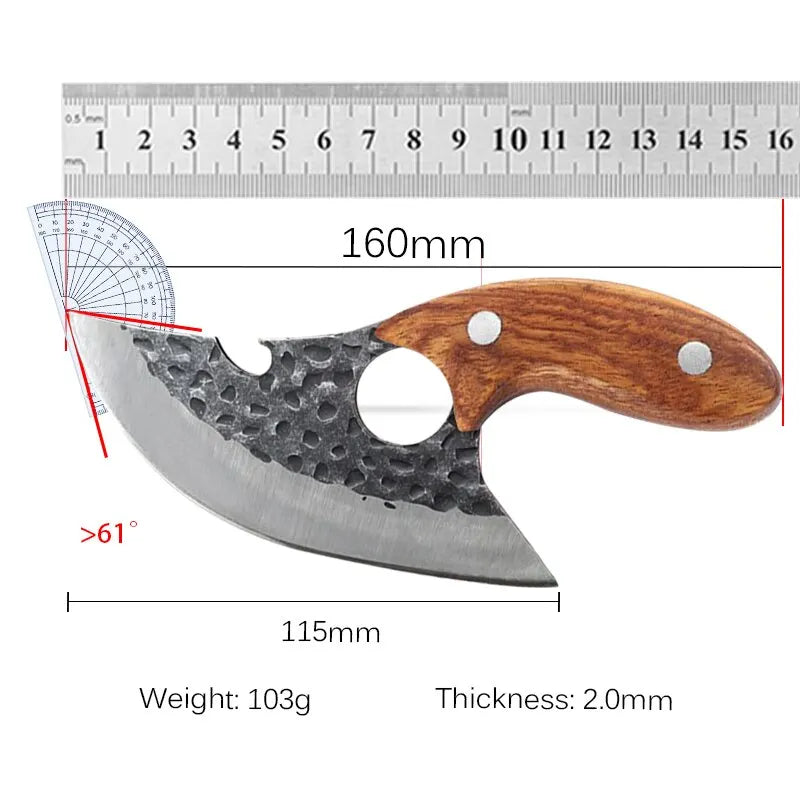 Multifunktionales Fleischmesser | Geschmiedeter Edelstahl | Küchengadget & BBQ Kochwerkzeug | Knochenmesser