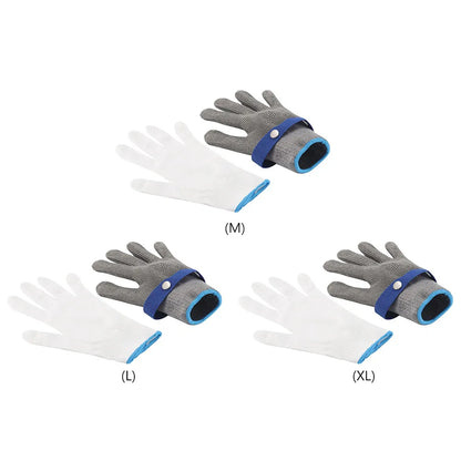 Edelstahl schnittfeste Handschuhe - Anti-Schnitt, Drahtmetallgewebe Handsschutz für Schlachtung, Gartenarbeit und Arbeitssicherheit