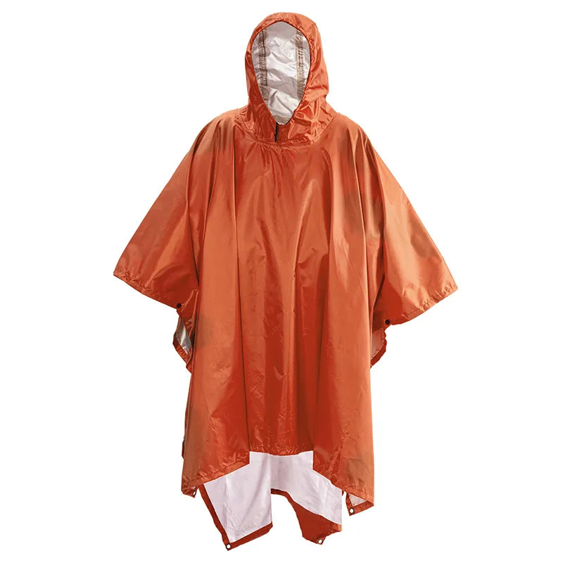 3-in-1 Outdoor Militär Regenmantel - Wasserdicht, Multifunktionales Herren- und Damen-Poncho - Motorrad Regenbekleidung und Picknickdecke