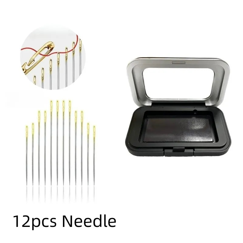 Schwarzer Rechteckiger Magnetischer Nadelhalter - Aufbewahrungsbox für Nähnadeln, Knöpfe, Stecknadeln und Zubehör