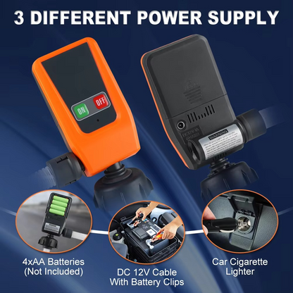 Sandsberg | Erweiterte 3.2GPM Auto-Stopp DC 12V Kraftstoffübertragungspumpe mit Leckschutz & 4-Tank-Adapter