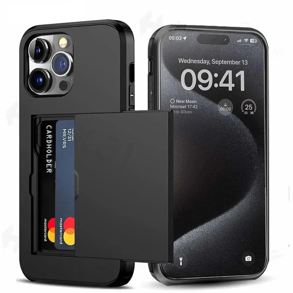 Sandsberg iPhone-Hülle mit Kartenhalter | Schlankes Design | Kartenaufbewahrung | Schutz & Stil